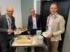 Industrikoordinator i Equinor Vegard Amdal Stensen, Kjell Giæver, Arctic Energy Partners og Torstein Broderstad, daglig leder IKM Teknor. 