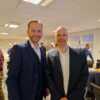 Ordfører i Hammerfest Terje Rogde (til venstre) her sammen med Rasmus Finnerup Wille, fabrikksjef Hammerfest LNG, Melkøya.
